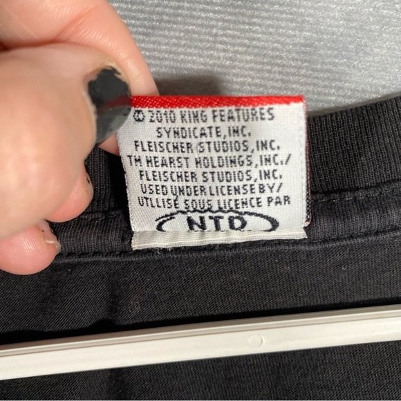 Betty Boop Ooh La La Coca Cola Puppy Black V Neck T-shirt Size Medium Retro Y2K - Picture 5 of 8